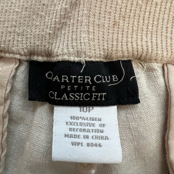 Charter club petite classic fit wide leg linen pants, elasticated 10P #16 - Picture 6 of 7